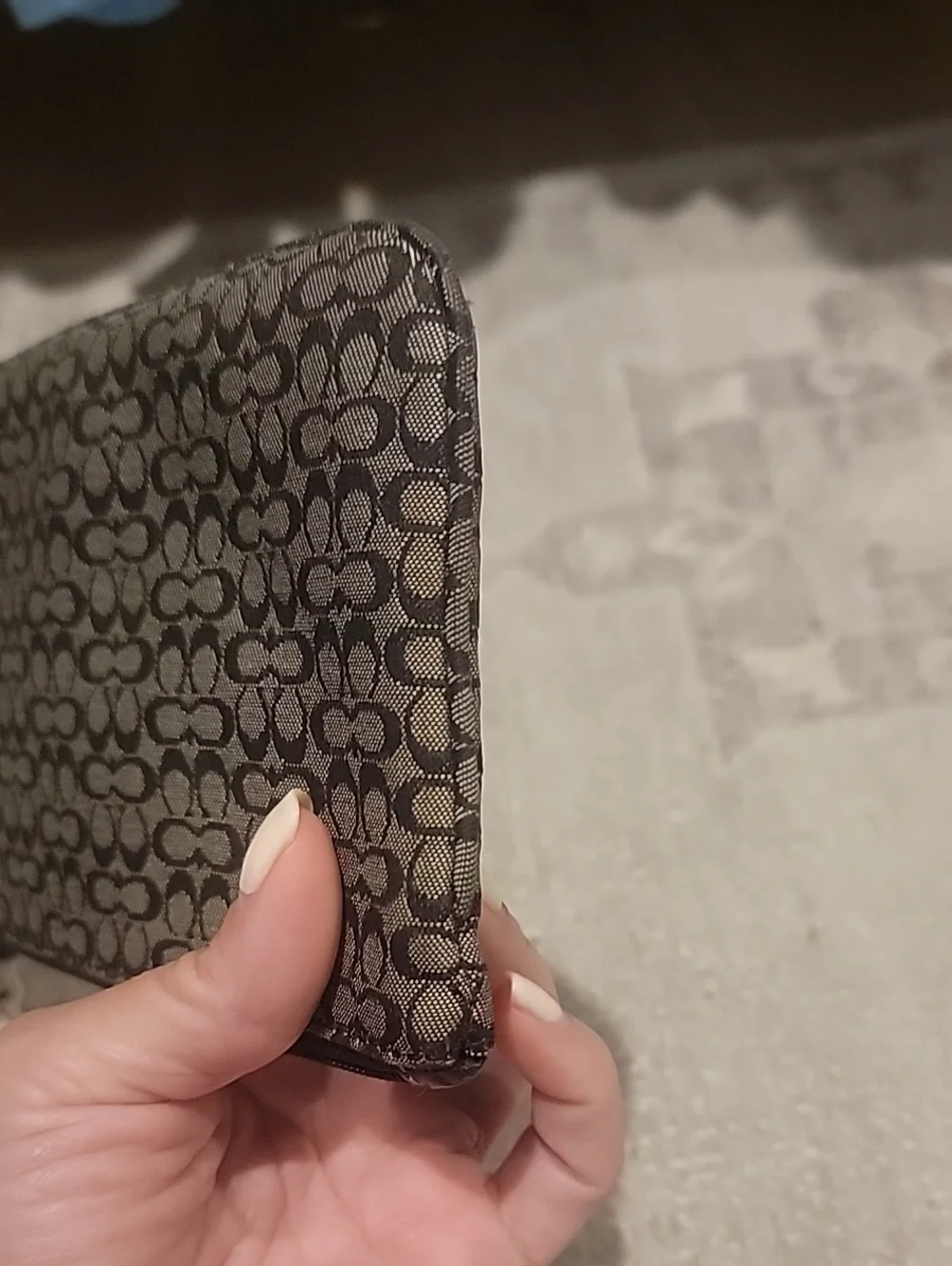 Coach Vintage Soho Signature Black And Gray Wristlet